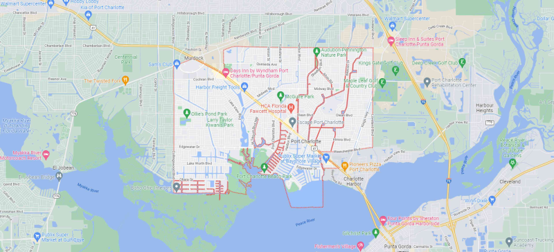 Map of Port Charlotte Florida