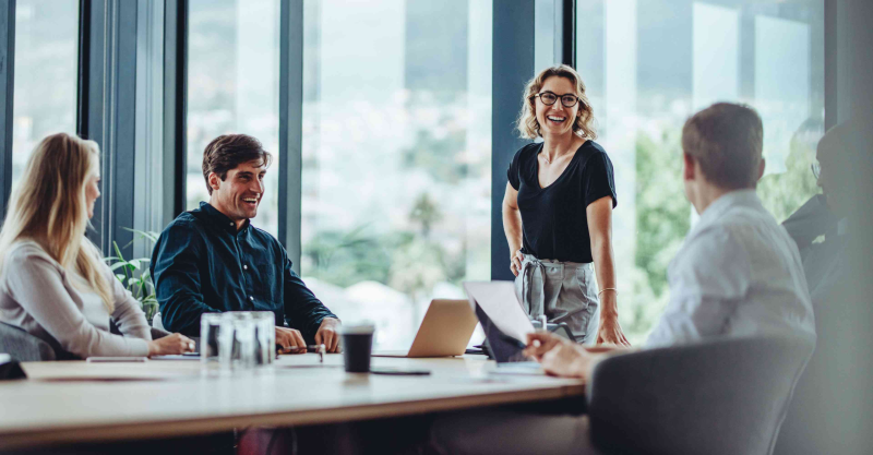 Group of professionals meeting in a conference room